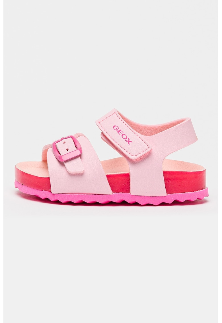 Sandale din piele ecologica Chalki - Roz pastel