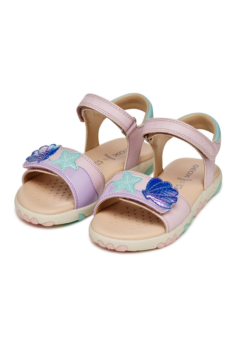 Sandale cu velcro Haiti - Lila/Roz pal