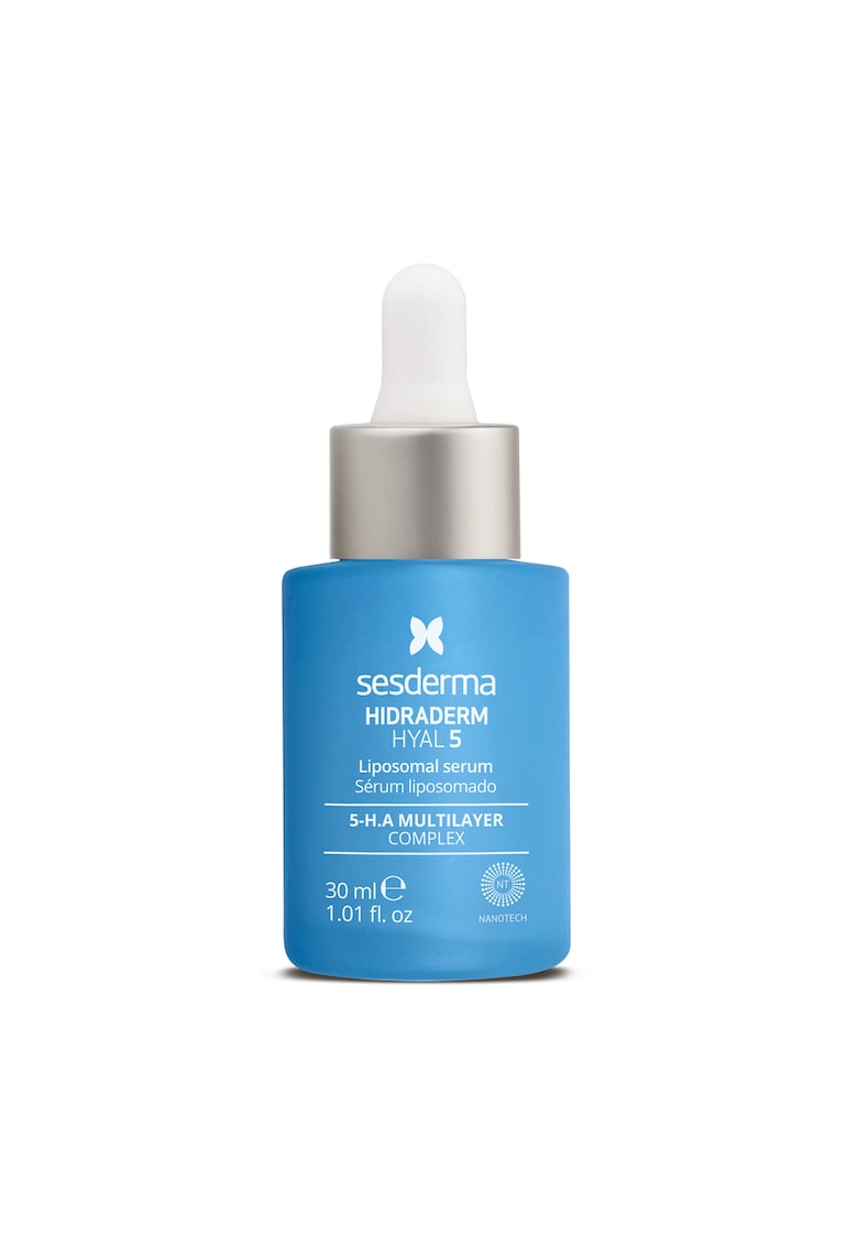 Ser lipozomal ultra-hidratant HIDRADERM HYAL 5 - cu 5 tipuri de acid hialuronic - ofera hidratare intensa multi-strat - reface bariera cutanata - imbunatateste textura - 30ml