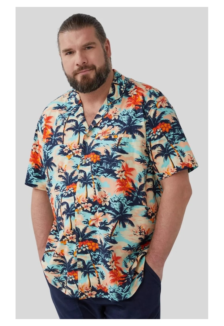 Camasa regular fit - cu imprimeu tropical - Multicolor