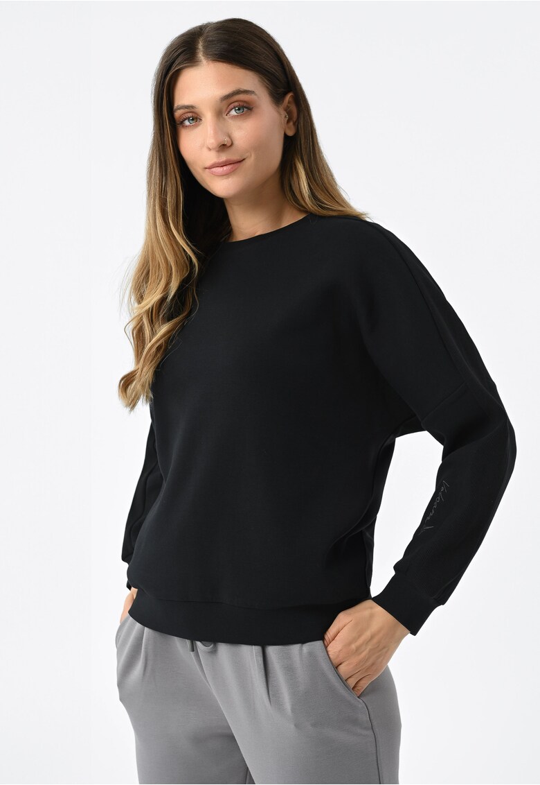 Bluza de trening lejera din amestec din bumbac uni - B-Allure - negru - Negru