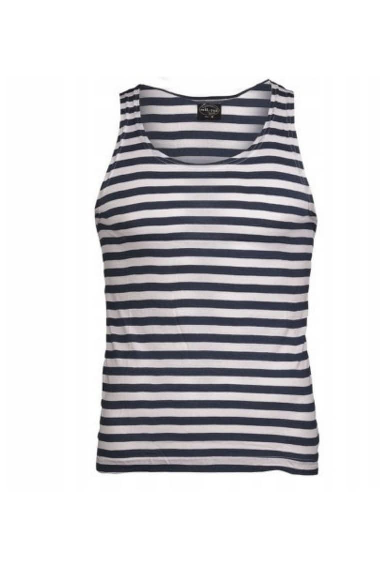 Top cu dungi si decolteu rotund -