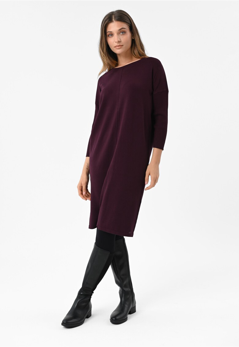 Rochie midi sumpradimensionata tricotata G-Pearl - visiniu - Visiniu