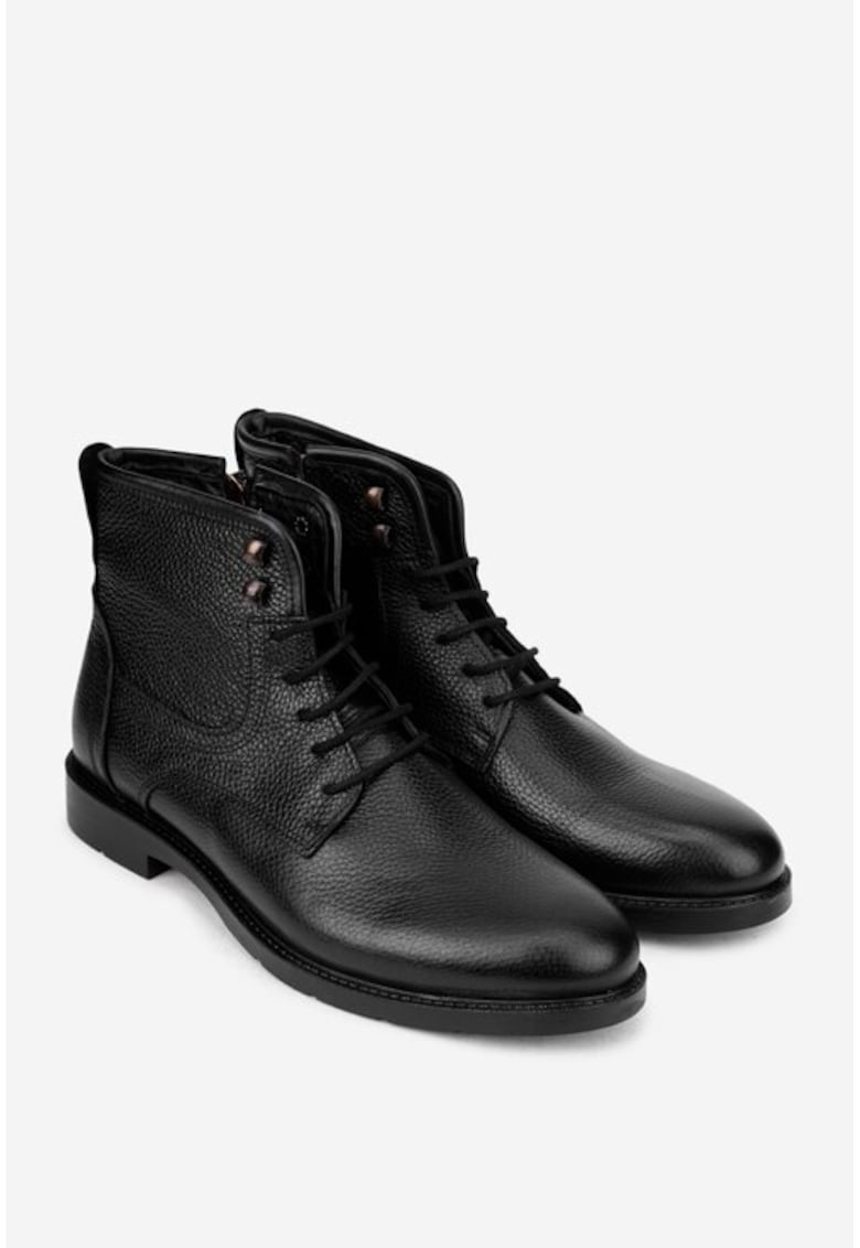 Ghete barbati piele texturata - Negru