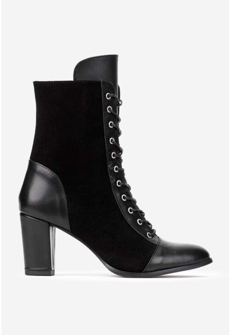 Botine negre din piele naturala pentru dama - Negru