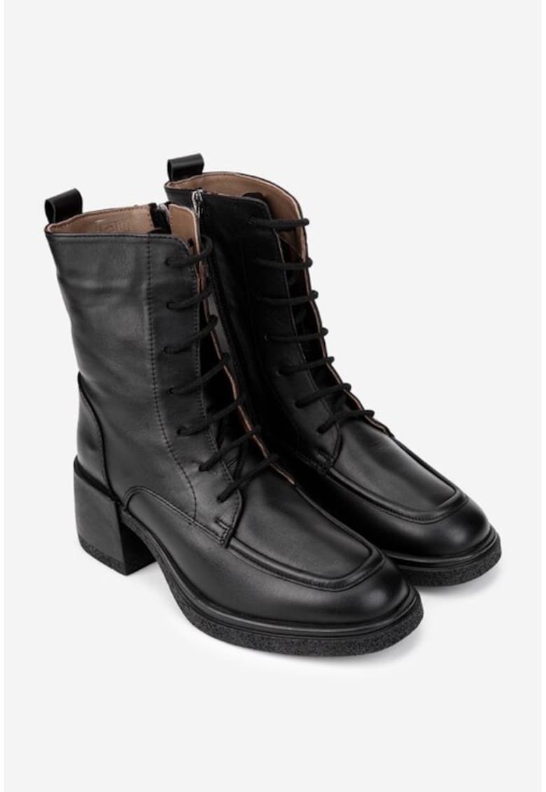 Botine negre din piele naturala pentru femei - Negru