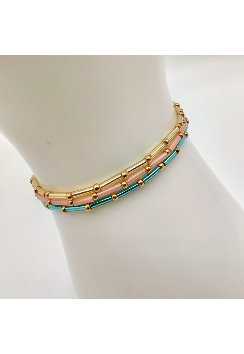 Set 3 bratari elastice cu margele Miyuki din Japonia CZM-534 - Multicolor