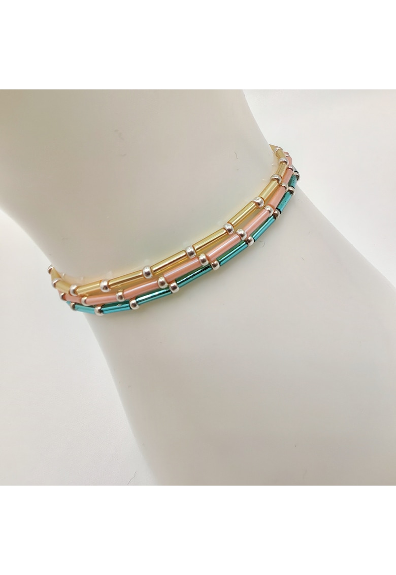 Set 3 bratari elastice cu margele Miyuki din Japonia CZM-535 - Multicolor