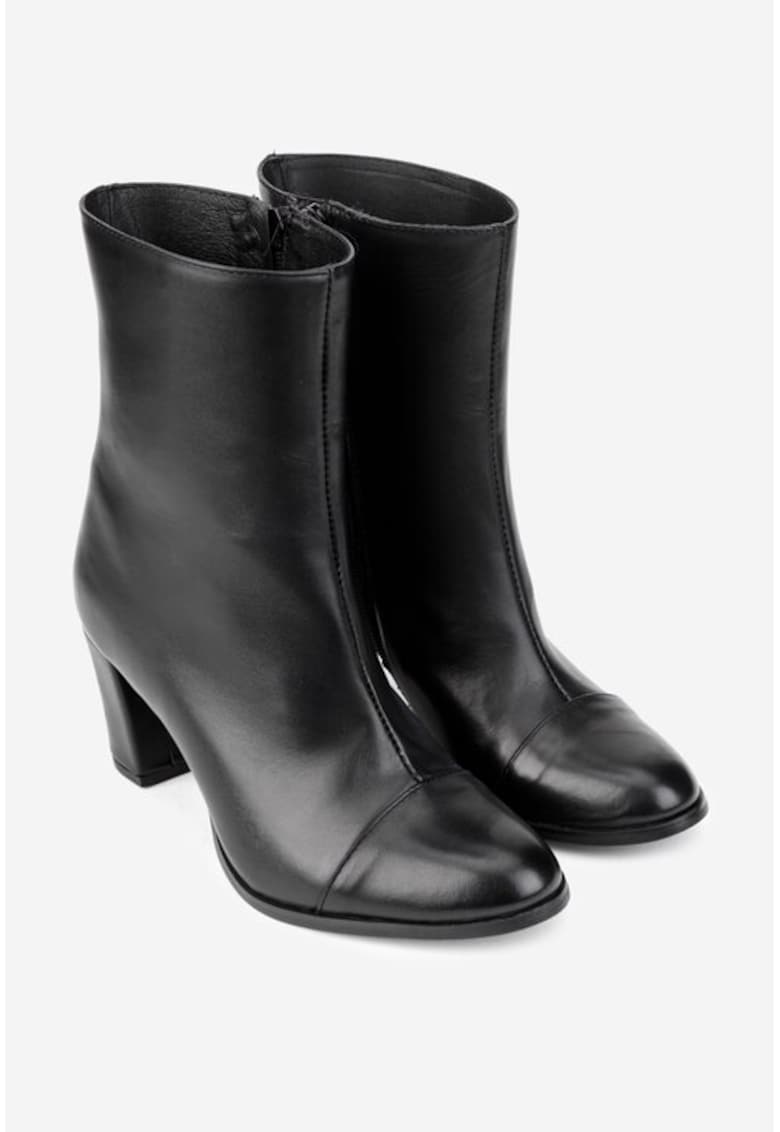 Botine dama din piele naturala negre - Negru