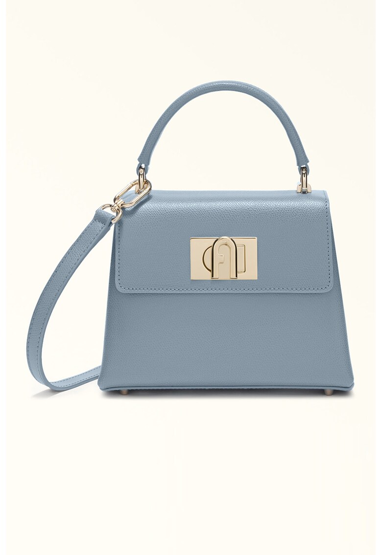 Geanta crossbody din piele 1927 - Albastru lavanda