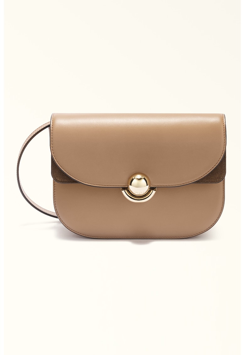 Geanta crossbody de piele Sfera - Maro nisip