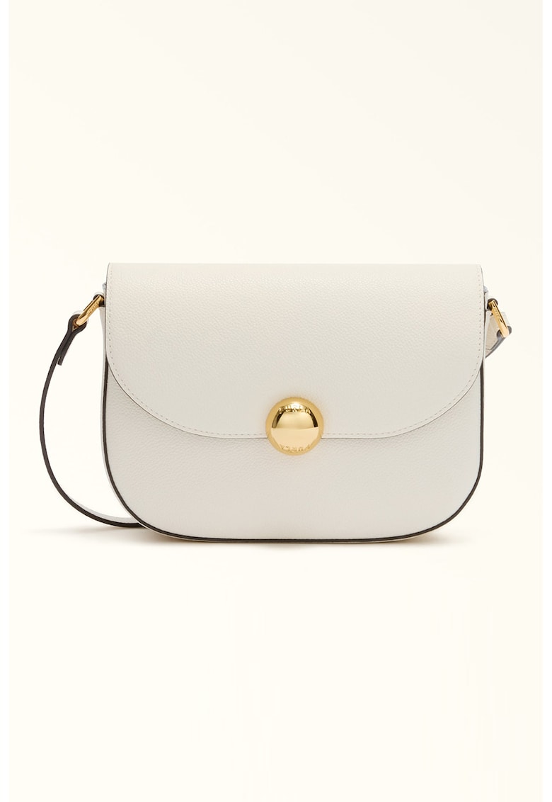Geanta crossbody din piele Moonlight - Alb/Negru stins