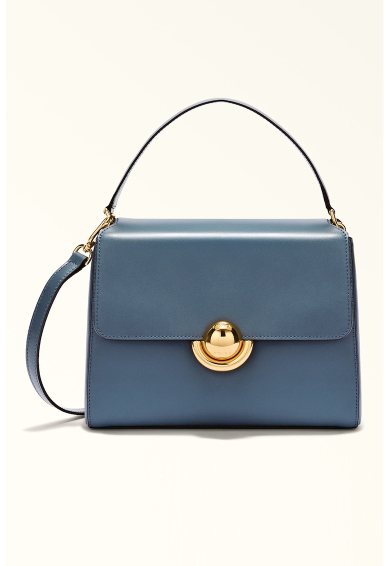 Geanta crossbody din piele cu bareta ajustabila Domus - Albastru inchis