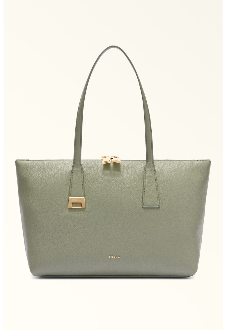 Geanta tote din piele Olivia - Verde pal