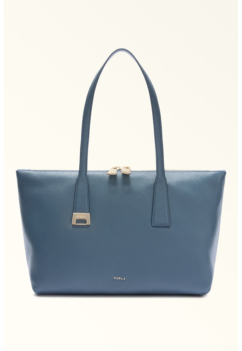 Geanta tote din piele Olivia - Albastru prafuit