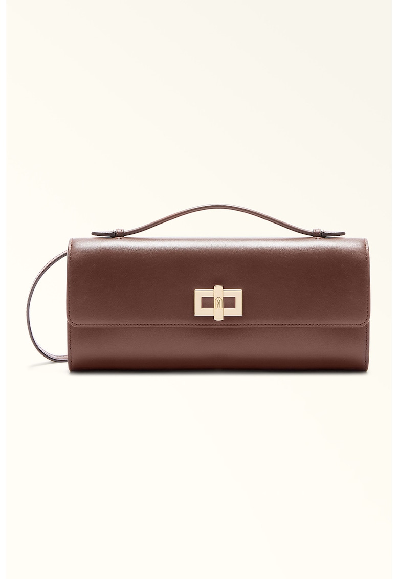 Geanta crossbody de piele Clara - Maro inchis