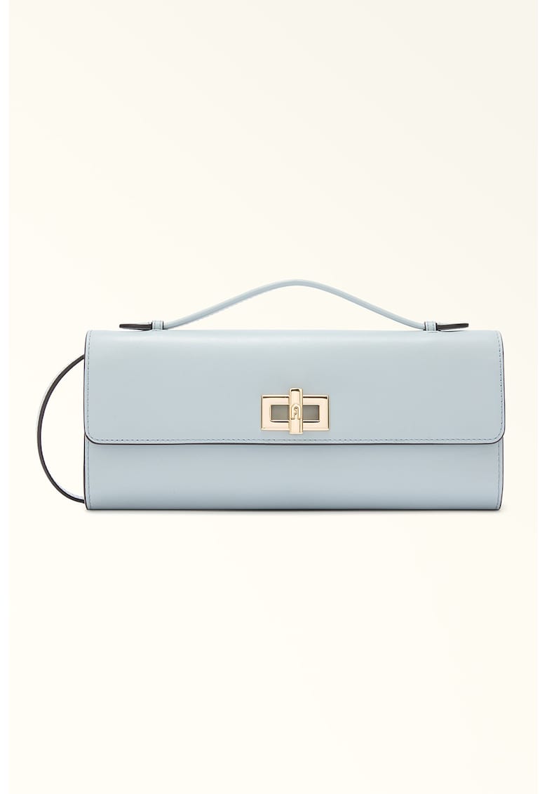 Geanta crossbody de piele Clara - Albastru glaciar