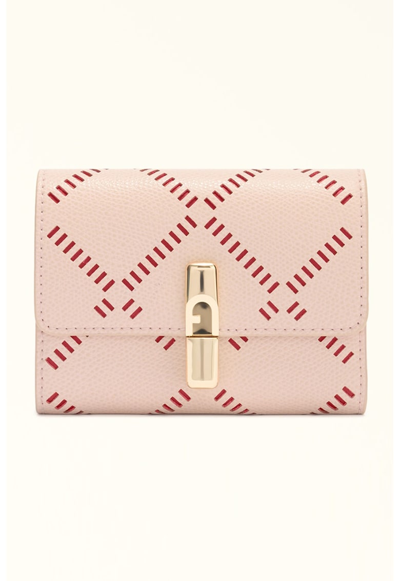 Portofel pliabil din piele cu model Iride - Fucsia/Roz pastel
