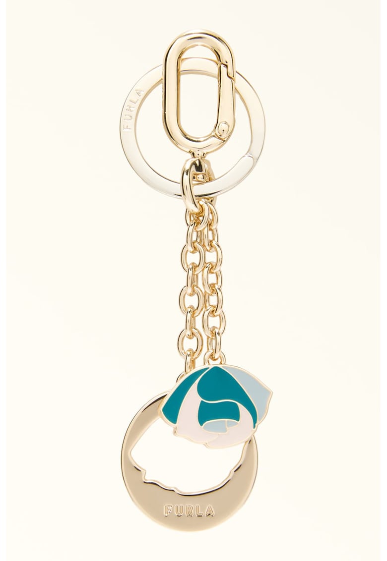 Breloc cu talisman floare - Verde/Auriu