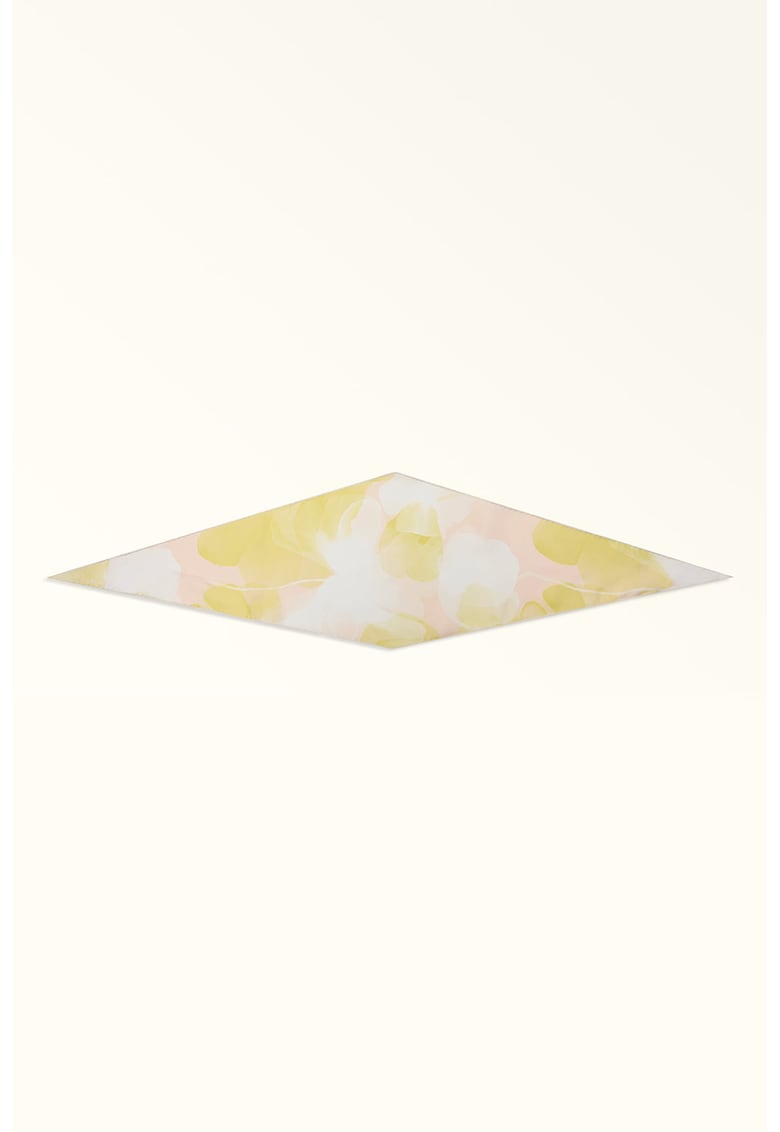 Esarfa din matase cu model floral Diamante - Galben pal
