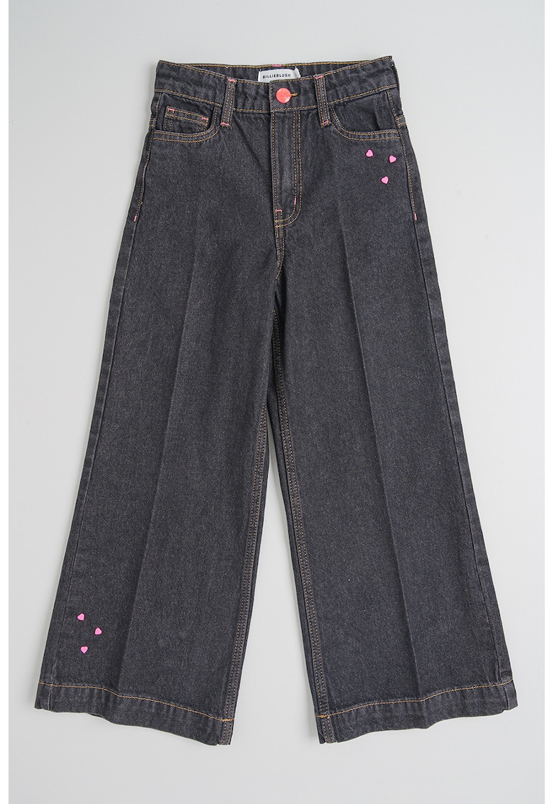 Blugi cu croiala ampla si detalii cu pensa - Roz/Gri inchis