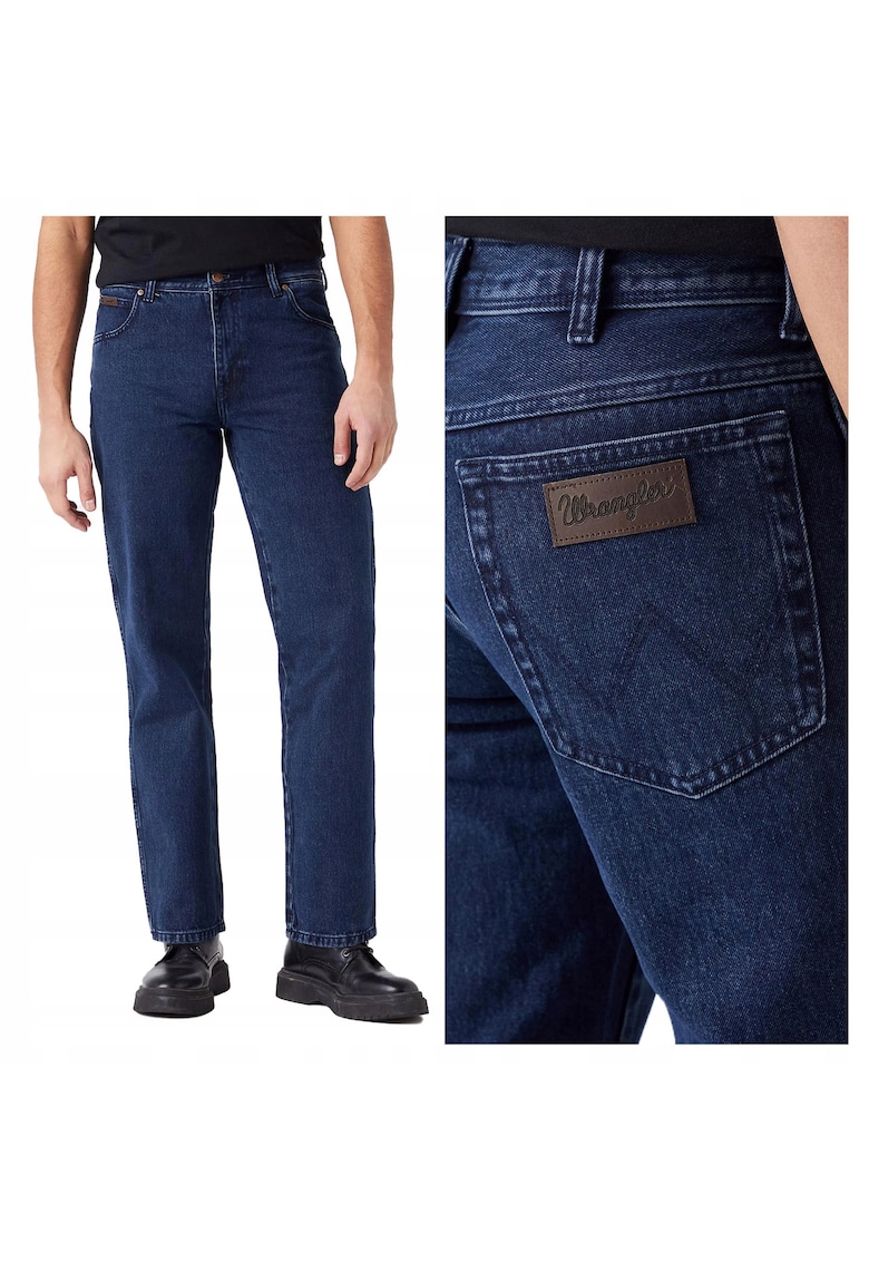 Blugi Barbati - Texas - Straight Fit - Talie Medie - Fermoar - Lungi - 5 Buzunare - Bumbac - W35 L34 - Albastru