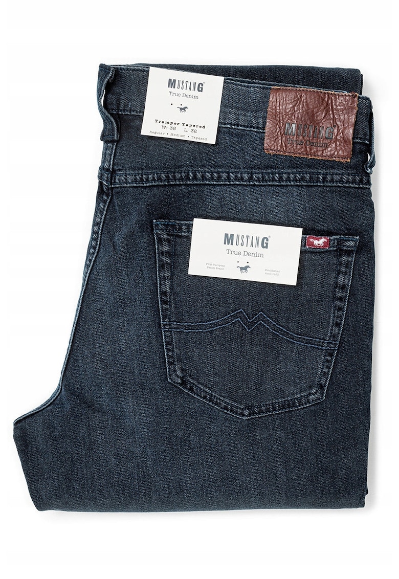 Blugi Barbati - Tramper Tapered - Slim Fit - Talie Medie - Fermoar - Lungi - 5 Buzunare - Bumbac - - Albastru