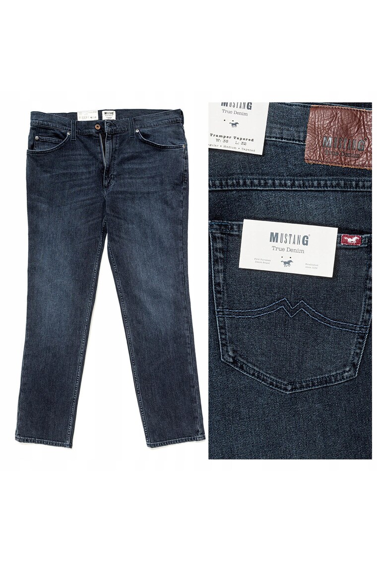 Blugi Barbati - Tramper Tapered - Slim Fit - Talie Medie - Fermoar - Lungi - 5 Buzunare - Bumbac - - Albastru