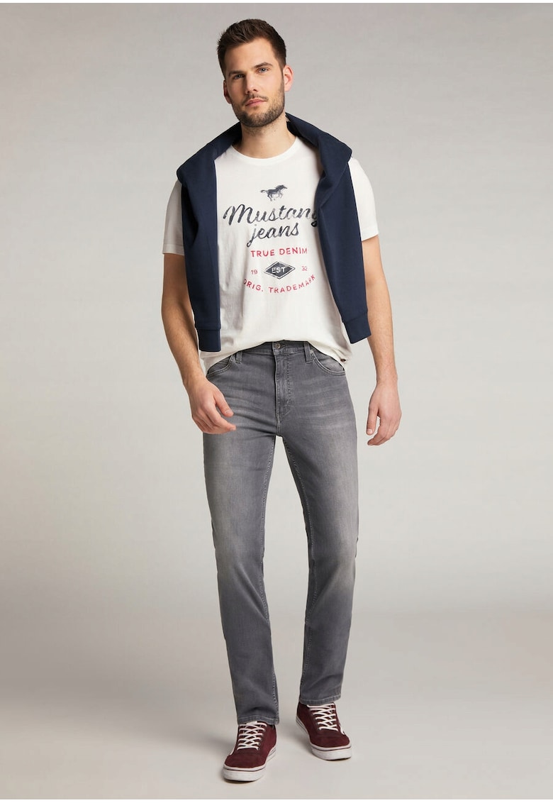 Blugi Barbati - Tramper - Straight Fit - Talie Medie - Fermoar - Lungi - 5 Buzunare - Bumbac - W36-L32 - Gri