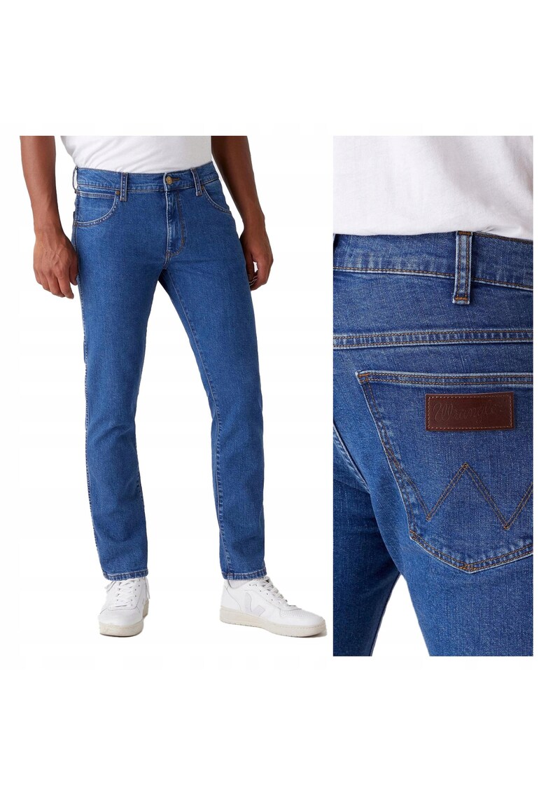 Blugi Barbati - Larston - Slim Fit - Talie Joasa - Fermoar - Lungi - 5 Buzunare - Bumbac - W31 L34 - Albastru