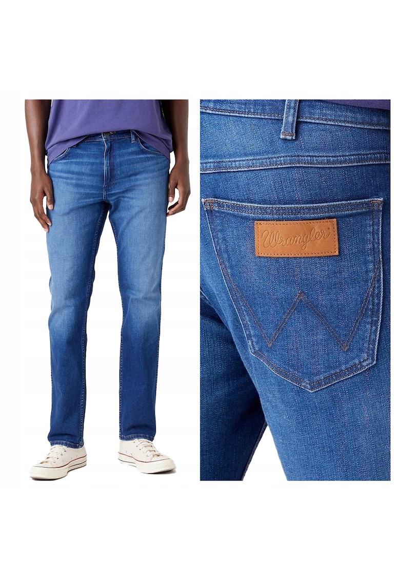 Blugi Barbati - Greensboro - Straight Fit - Talie Joasa - Fermoar - Lungi - 5 Buzunare - Bumbac - L34 - Albastru - Albastru