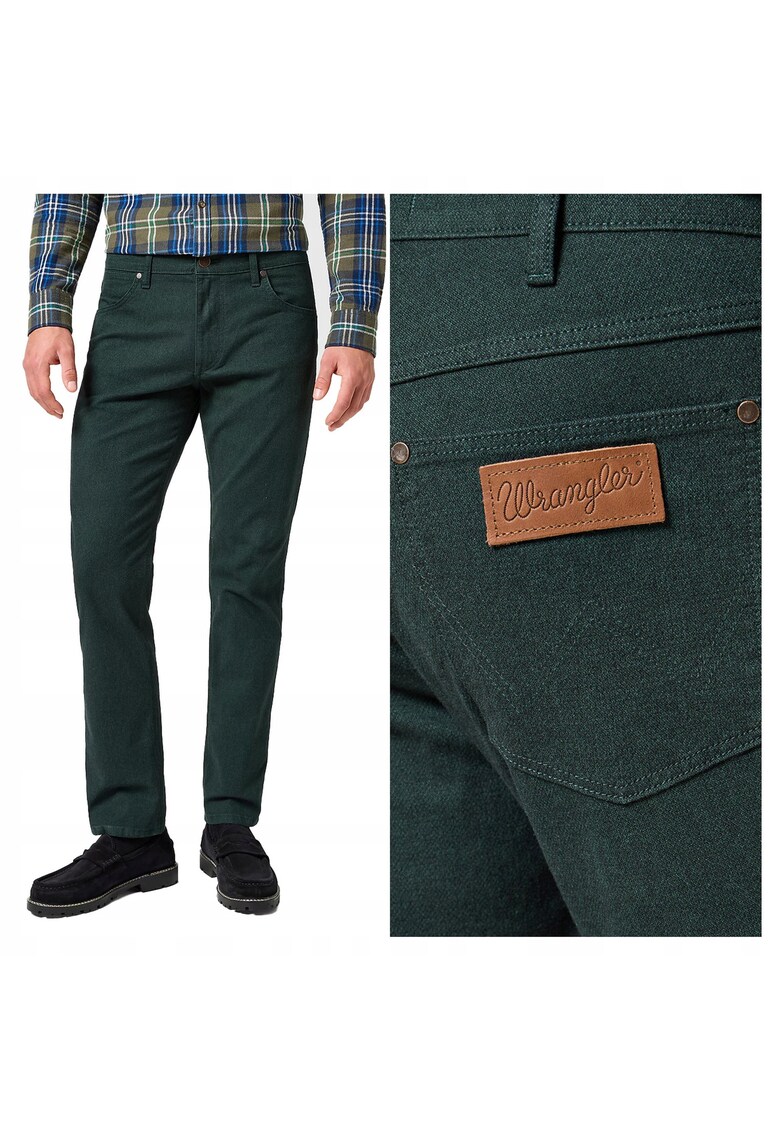 Barbati - Greensboro - Straight Fit - Talie Medie - Fermoar - Lungi - 5 Buzunare - Bumbac - Verde - Verde