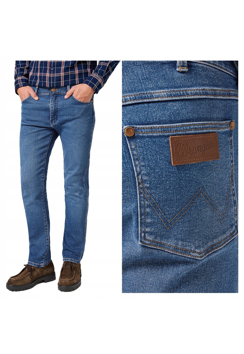 Blugi Barbati - Larston - Slim Fit - Talie Joasa - Fermoar - Lungi - 5 Buzunare - Bumbac - W32-L34 - Albastru