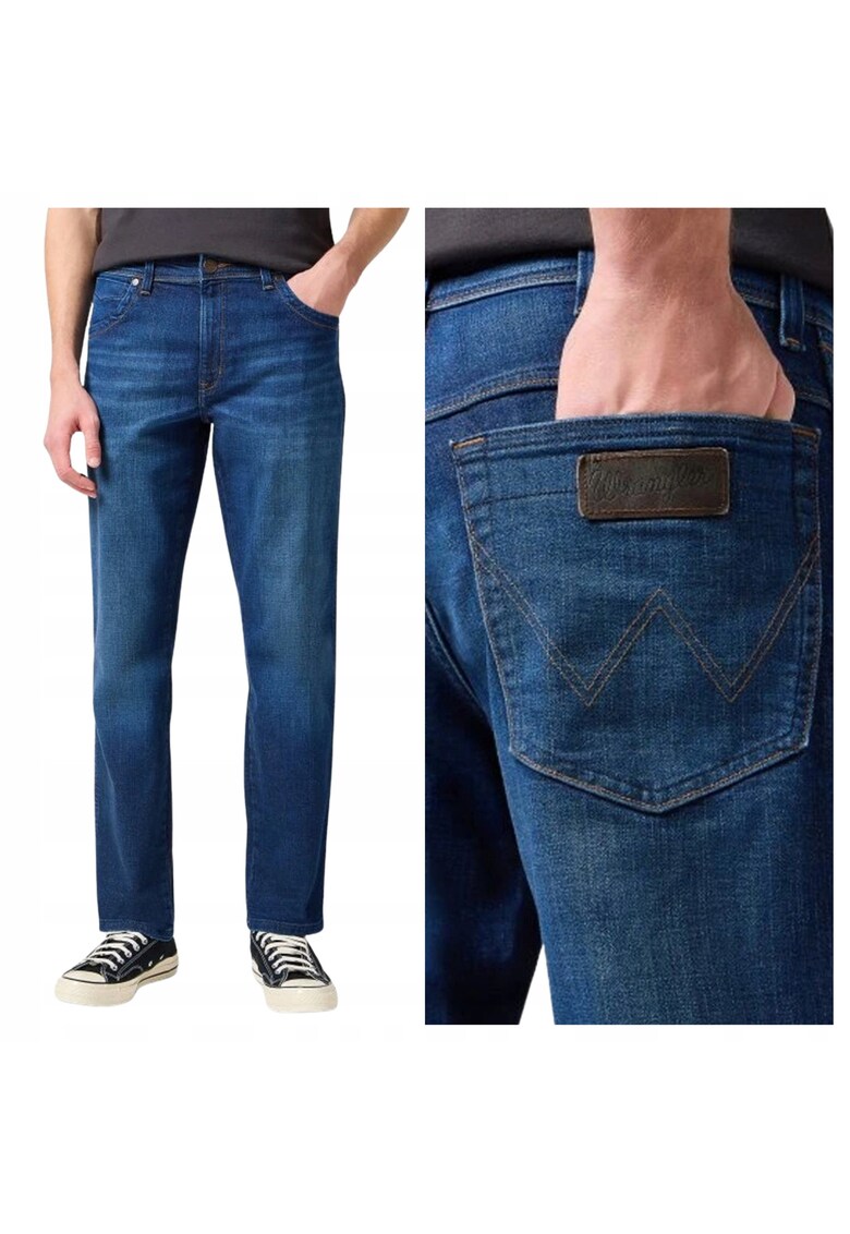 Blugi Barbati - Texas - Straight Fit - Talie Medie - Fermoar - Lungi - 5 Buzunare - Bumbac - L34 - Albastru - Albastru