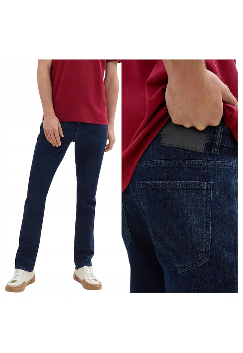 Blugi Barbati - Josh Regular Slim - Slim Fit - Talie Medie - Fermoar - Lungi - 5 Buzunare - Bumbac - W31-L32 US - Albastru