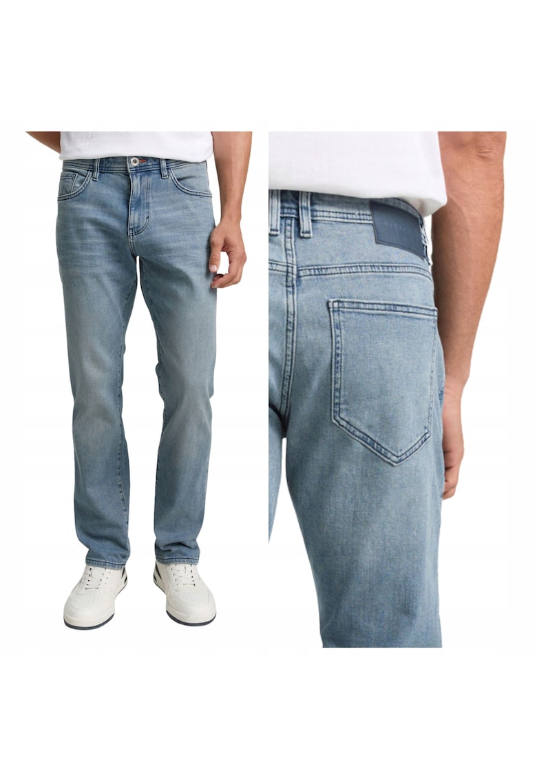 Blugi Barbati - Marvin Straight - Straight Fit - Talie Medie - Fermoar - Lungi - 5 Buzunare - Bumbac - Albastru