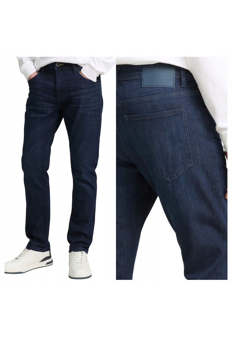 Blugi Barbati - Josh Regular - Straight Fit - Talie Medie - Fermoar - Lungi - 5 Buzunare - Bumbac - Albastru - Albastru