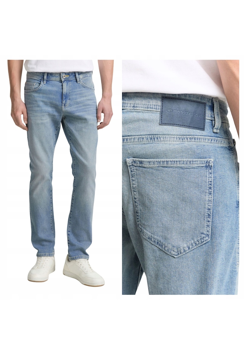 Blugi Barbati - Josh - Slim Fit - Talie Medie - Fermoar - Lungi - 5 Buzunare - Bumbac - L36 - Albastru