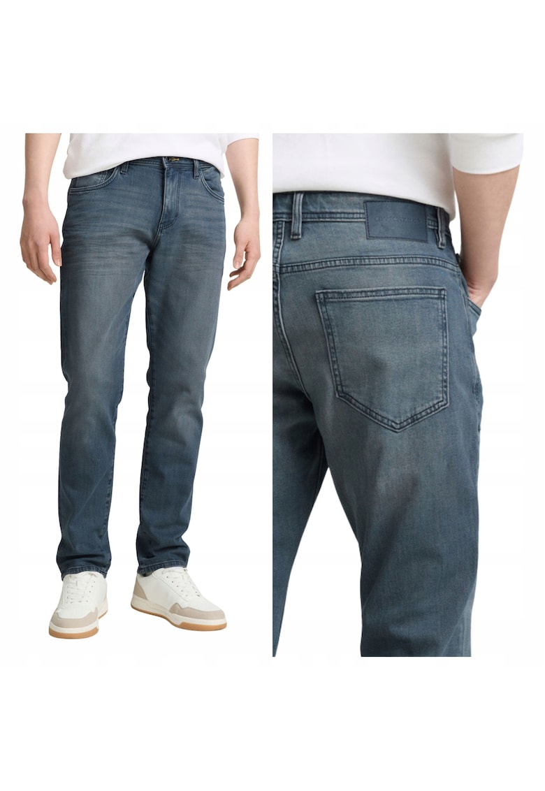 Blugi Barbati - Josh Regular - Straight Fit - Talie Medie - Fermoar - Lungi - 5 Buzunare - Bumbac - W36-L30 US - Albastru