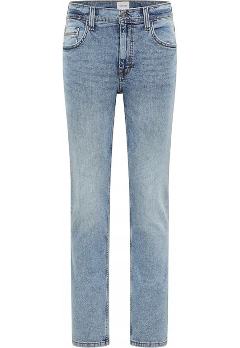 Blugi Barbati - Washington - Straight Fit - Talie Medie - Fermoar - Lungi - 5 Buzunare - Bumbac - Albastru