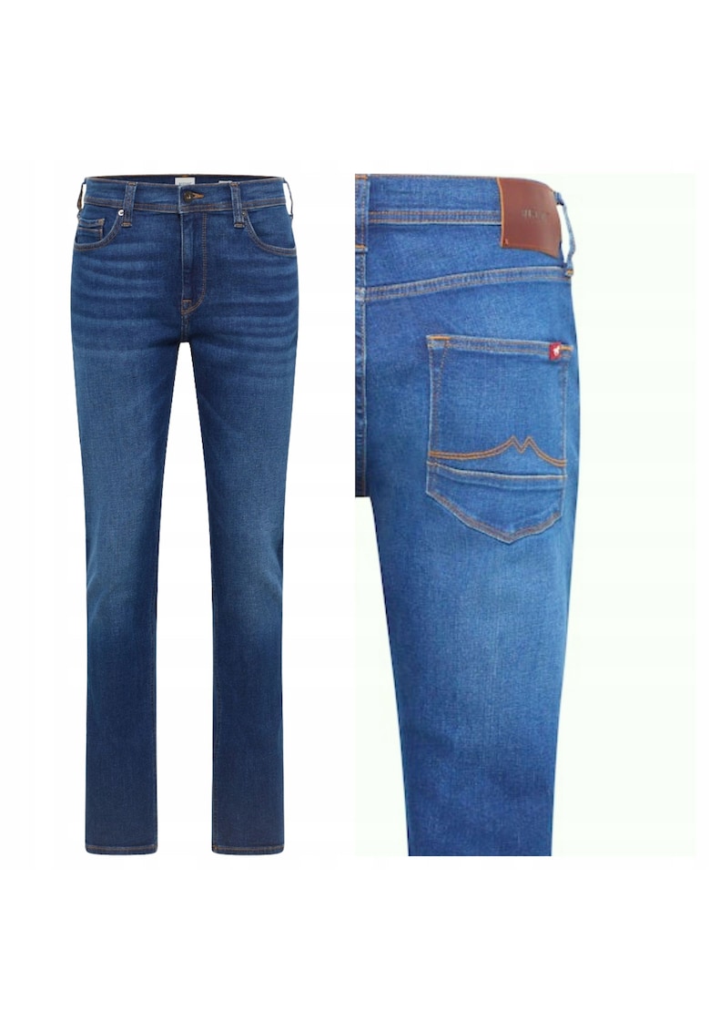 Blugi Barbati - Vegas Slim - Slim Fit - Talie Medie - Fermoar - Lungi - 5 Buzunare - Bumbac - W35-L30 US - Albastru