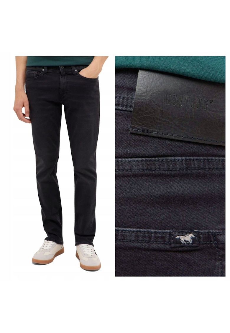 Blugi Barbati - Vegas Slim - Slim Fit - Talie Medie - Fermoar - Lungi - 5 Buzunare - Bumbac - W33-L30 US - Negru