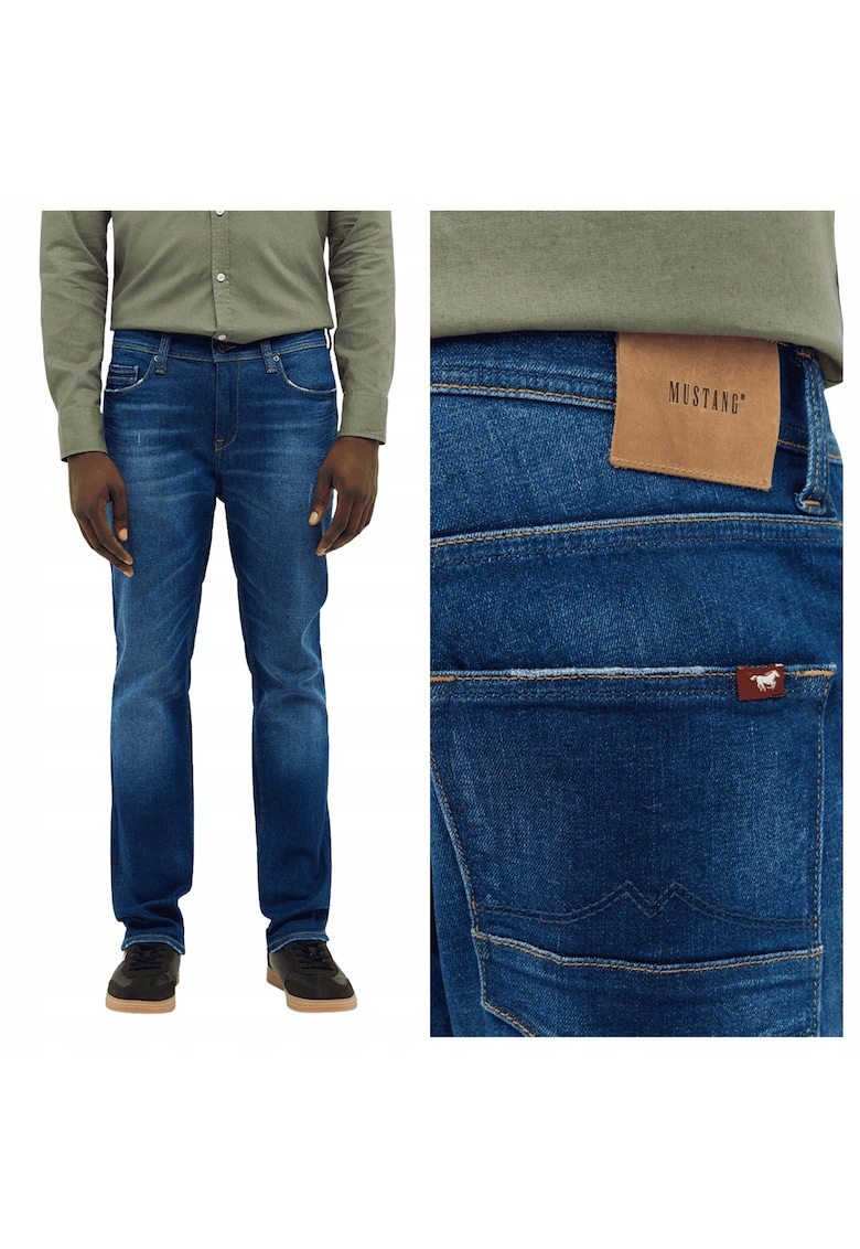 Blugi Barbati - Vegas Slim - Slim Fit - Talie Medie - Fermoar - Lungi - 5 Buzunare - Bumbac - W31-L32 US - Albastru