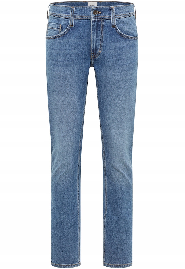 Blugi Barbati - Style Oregon Slim - Straight Fit - Talie Joasa - Fermoar - Lungi - 5 Buzunare - Bumbac - W32-L36 US - Albastru