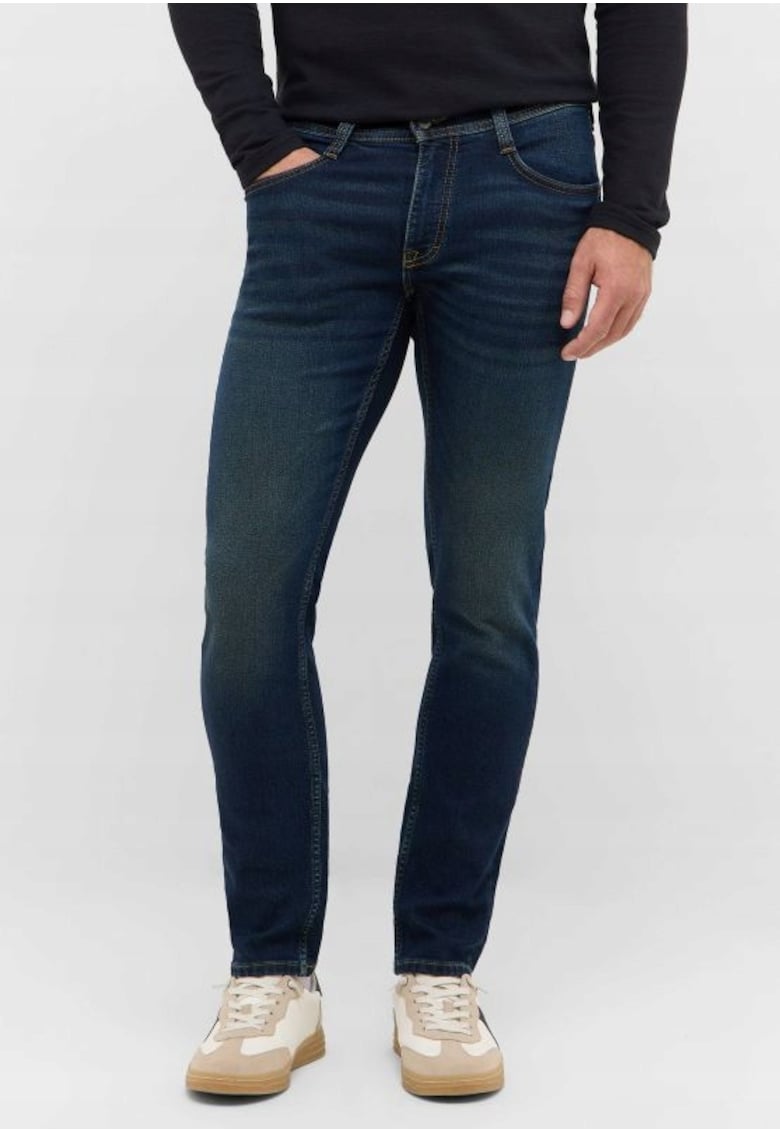 Blugi Barbati - Style Oregon Slim - Slim Fit - Talie Joasa - Fermoar - Lungi - 5 Buzunare - Bumbac - W33-L30 US - Albastru