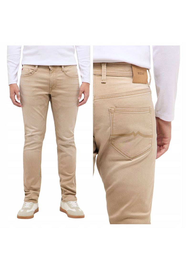 Blugi Barbati - Style Oregon Slim - Slim Fit - Talie Joasa - Fermoar - Lungi - 5 Buzunare - Bumbac - W32-L34 US - Bej