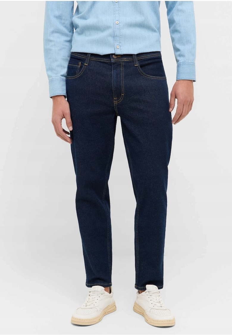 Blugi Barbati - Denver Tapered - Straight Fit - Talie Joasa - Fermoar - Lungi - 5 Buzunare - Bumbac - W31-L30 US - Albastru