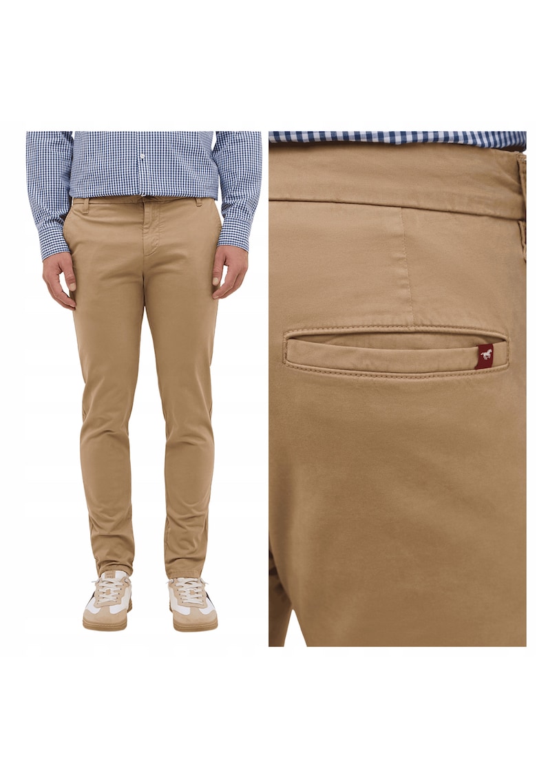 Pantaloni Barbati - Style Daytona Chino - Slim Fit - Talie Medie - Fermoar - Lungi - 5 Buzunare - Bumbac - W34-L34 US - Bej