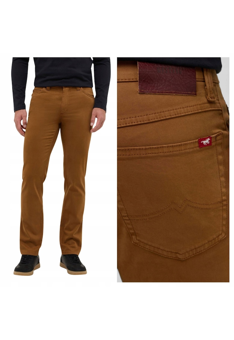 Blugi Barbati - Tramper Straight - Straight Fit - Talie Medie - Fermoar - Lungi - 5 Buzunare - Bumbac - W32-L30 US - Bej
