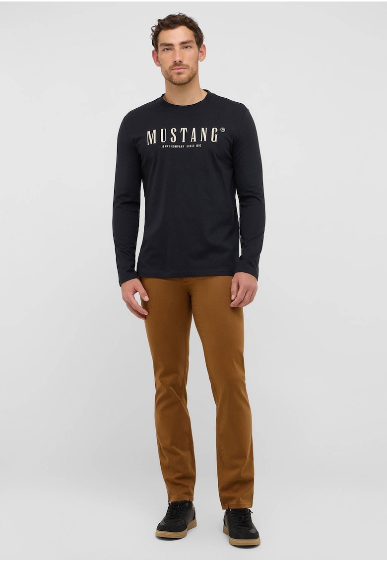 Pantaloni drepti cu talie medie Tramper - Maro